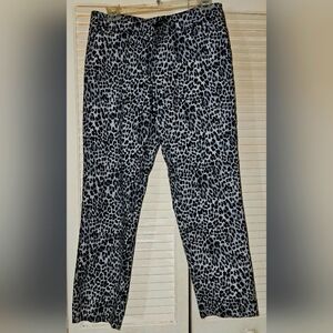 White House Black Market black and gray animal print pants 8R